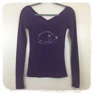 Paul & Joe for Target Purple Cat Thermal Top sz. S